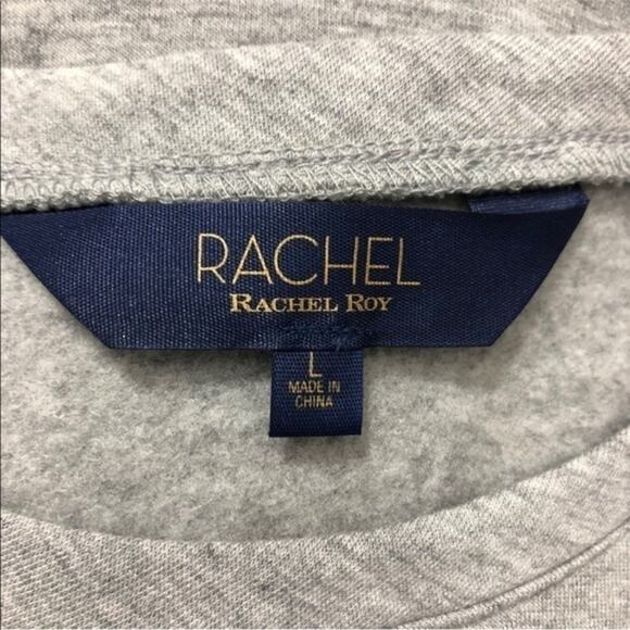 Rachel Roy Heather Gray Cinched Ruched Sleeve Top Large NWT - Picture 5 of 8